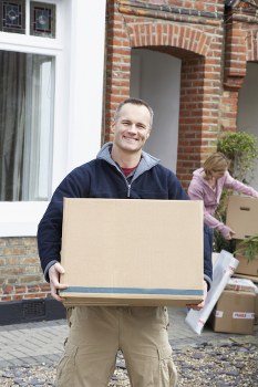 Boxes and furniture loaded for a local Islington move