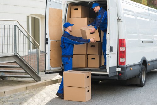 Loading furniture into a moving truck for an Islington move