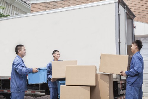 Local moving van near Islington flats and townhouses