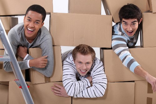 Removal van parked for a flat move in Islington